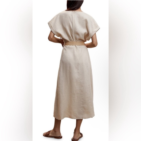 Mango belted linen midi dress size medium - Picture 6 of 10